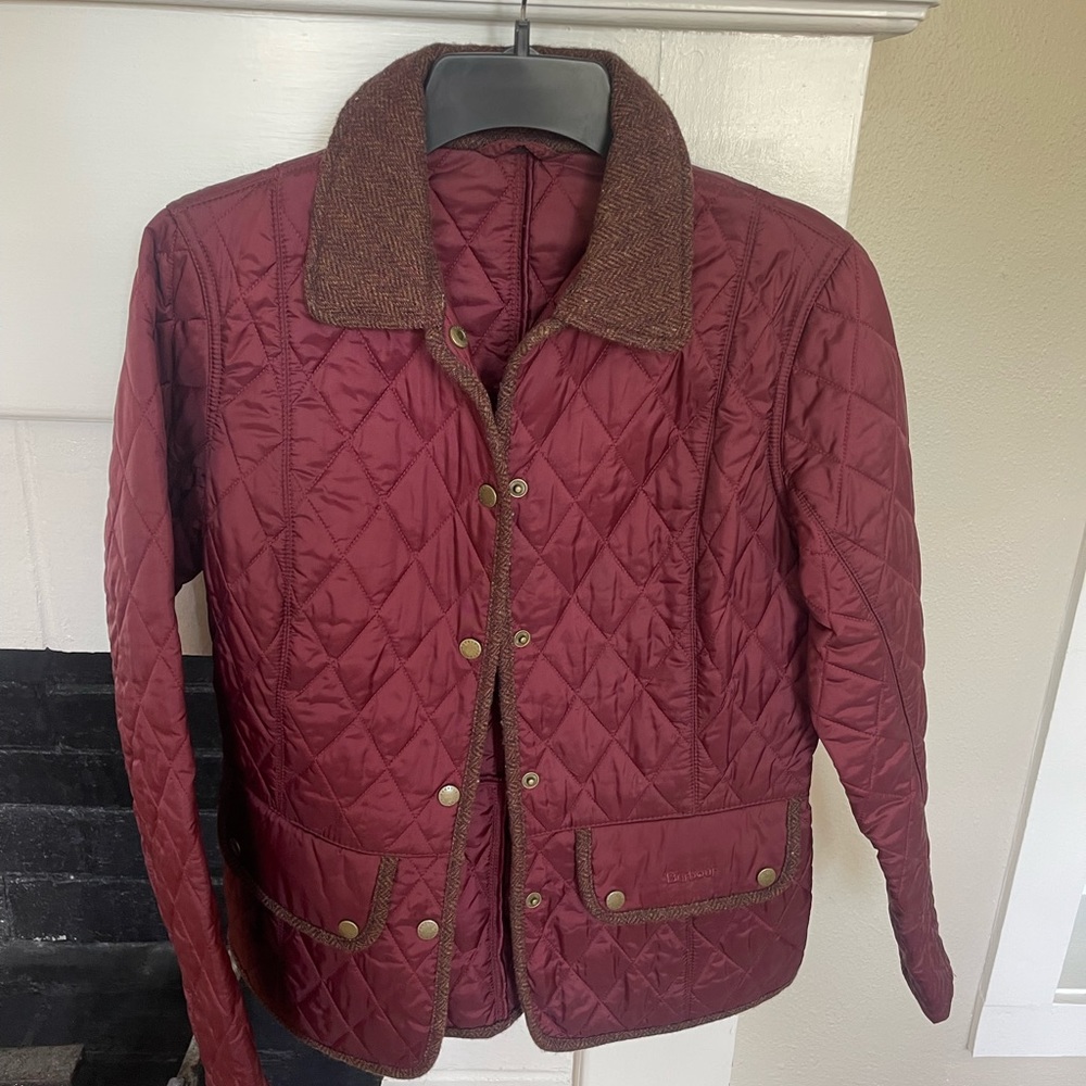 Women’s Barbour Quilted Jacket - Size 8 - Maroon - Like New Condition